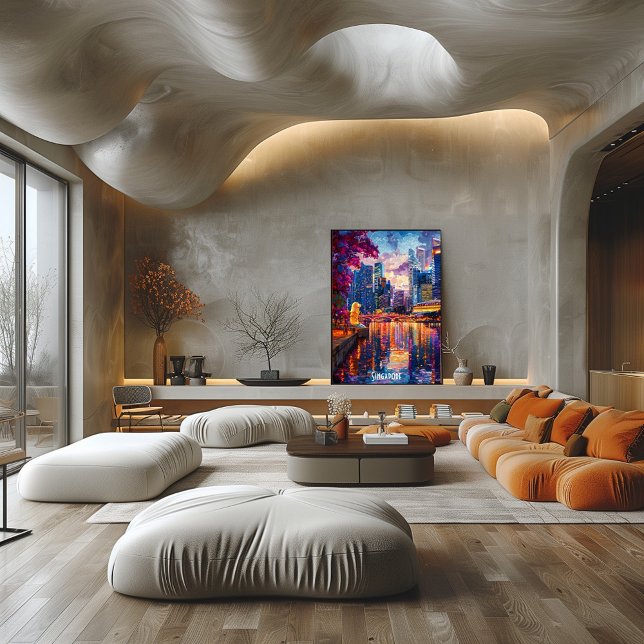 Singapur Skyline Poster Futuristic Asian City Art (Von Creator hochgeladen)