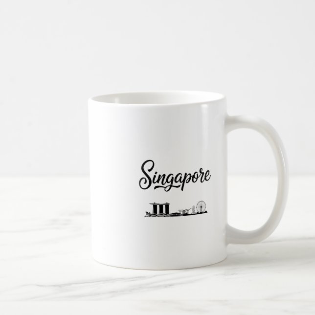 Singapur Skyline Reise Urlaub Outfits Kaffeetasse (Rechts)