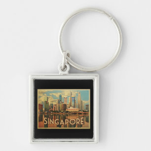 Singapur Skyline Schlüsselanhänger
