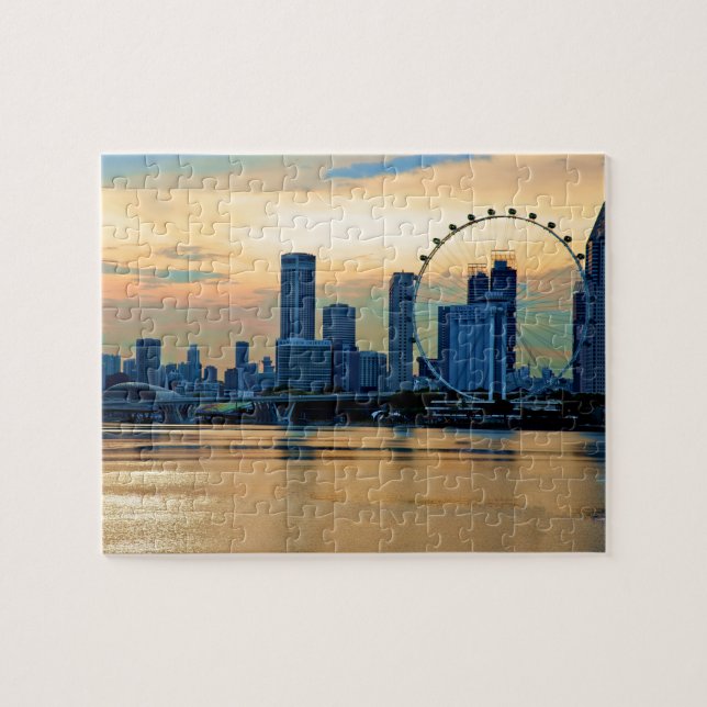 Singapur Skyline Sunset Puzzle (Horizontal)