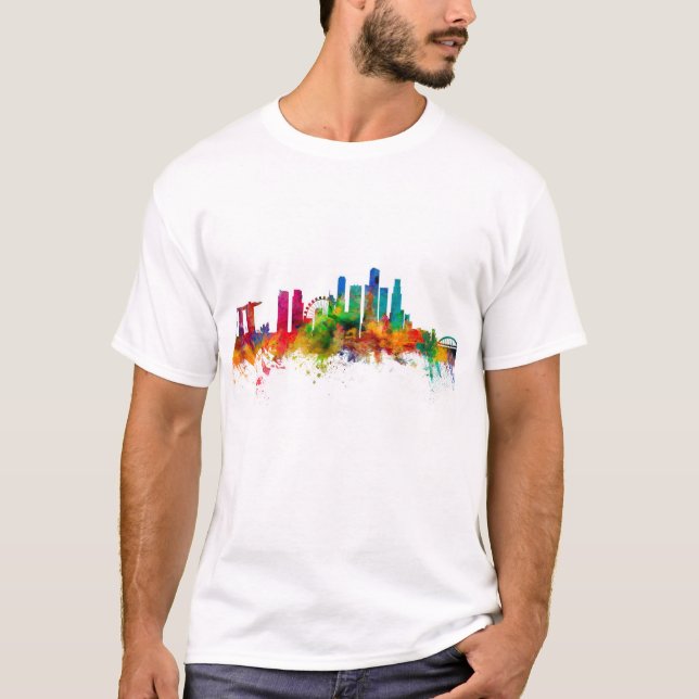 Singapur-Skyline T-Shirt (Vorderseite)
