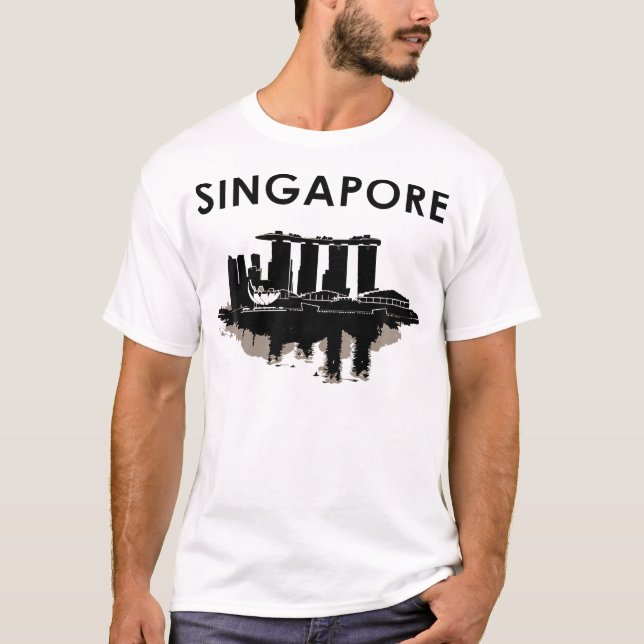 Singapur Skyline Vintag Singapur T-Shirt (Vorderseite)