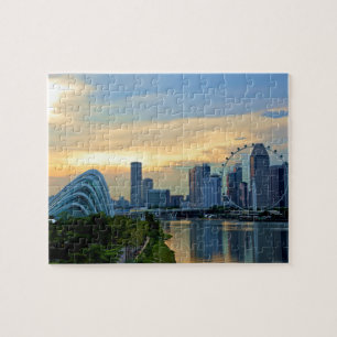Singapur Skyline von der Sonne Puzzle