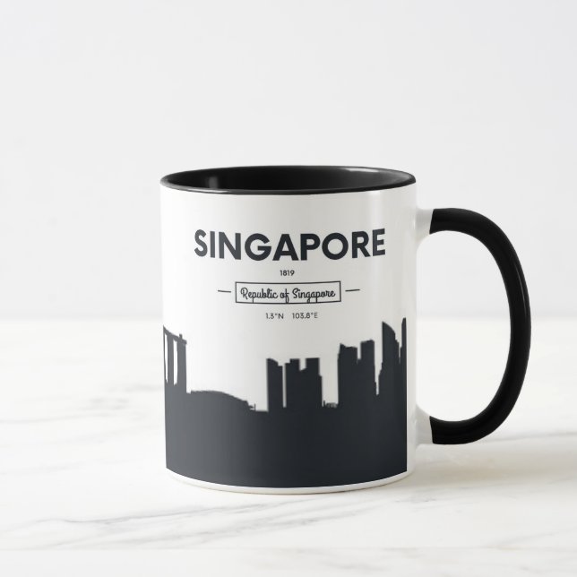 Singapur, Stadt-Koordinaten der China-| Tasse (Rechts)