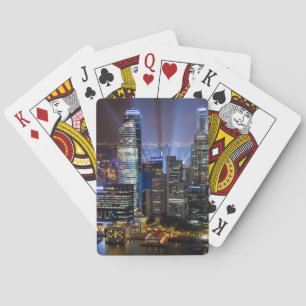 Singapur Stadtzentrum bei Nacht Spielkarten