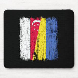 Singapur Ukraine Halbflagge Singapurer Ukrainer  Mousepad