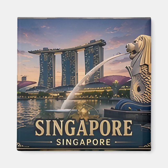 🌏 Singapur-Urlaubserinnerung Für Reisende 🌏 Magnet (Vorne)