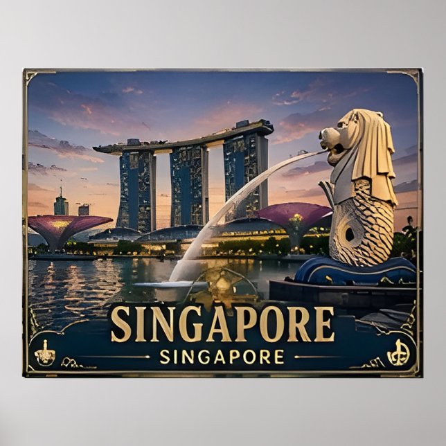 🌏 Singapur-Urlaubserinnerung Für Reisende 🌏 Poster (Vorne)