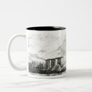 Singapur Views B&W Zweifarbige Tasse