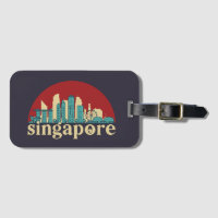 Singapur Vintage Stadt Skyline Stadtansicht Kunst
