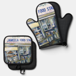 Singapur von Jameelas Ofenhandschuh & Topflappen-Set
