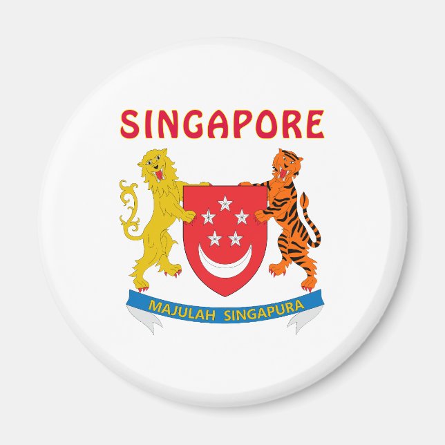 SINGAPUR-Wappen Magnet (Vorne)