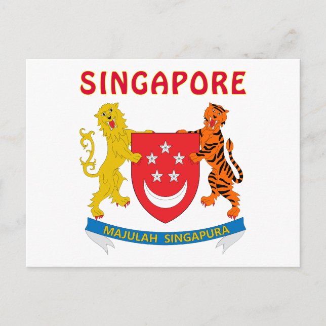 SINGAPUR-Wappen Postkarte (Vorderseite)