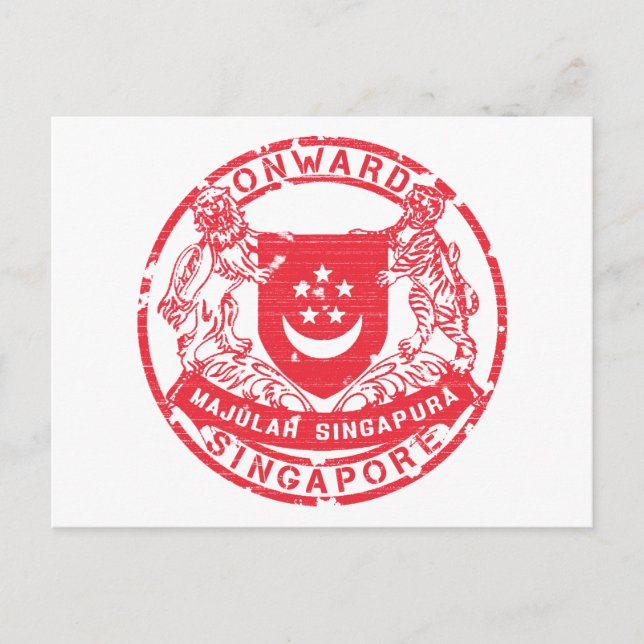 Singapur-Wappen Postkarte (Vorderseite)