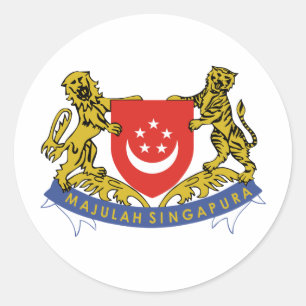 Singapur-Wappen Runder Aufkleber