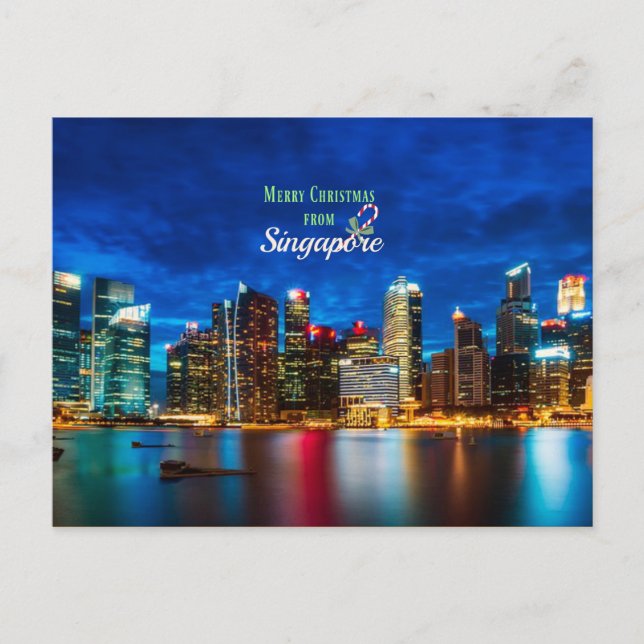 Singapur Weihnachten Postkarte (Vorderseite)