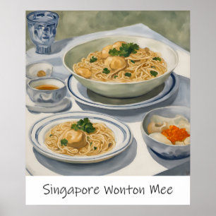 Singapur Wonton Mee Painting - Archival Print Poster