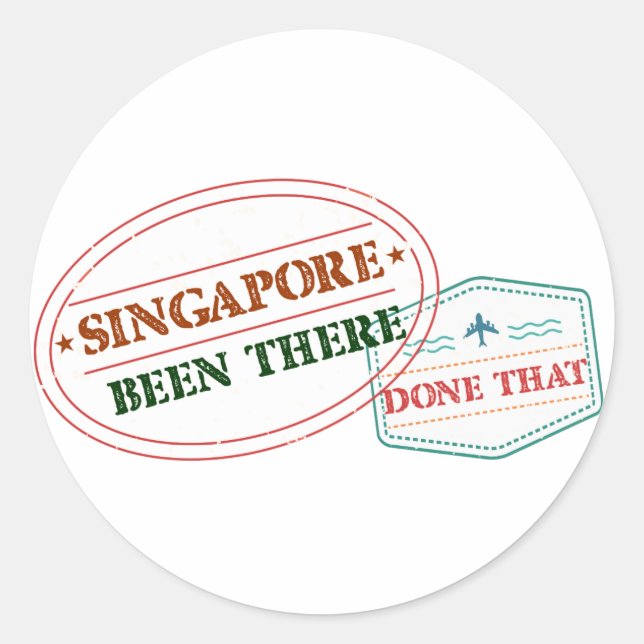 Singapur wurde dort gemacht runder aufkleber (Vorderseite)