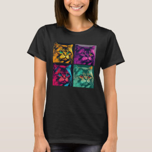 Singapura Cat Pop Illustration Colorful Animal T-Shirt