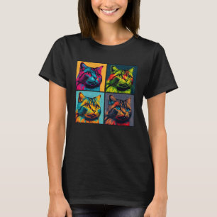 Singapura-Katze Pop Illustration Farbige Tiere T-Shirt