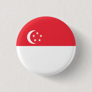singapurische Flagge, Flagge Singapurs Button