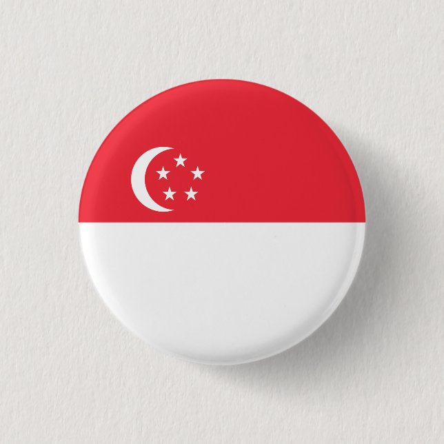 singapurische Flagge, Flagge Singapurs Button (Vorderseite)
