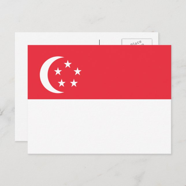 singapurische Flagge, Flagge Singapurs Postkarte (Vorne/Hinten)