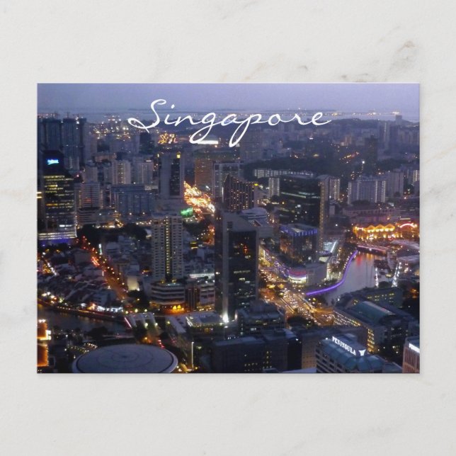 singapurische Stadt Postkarte (Vorderseite)
