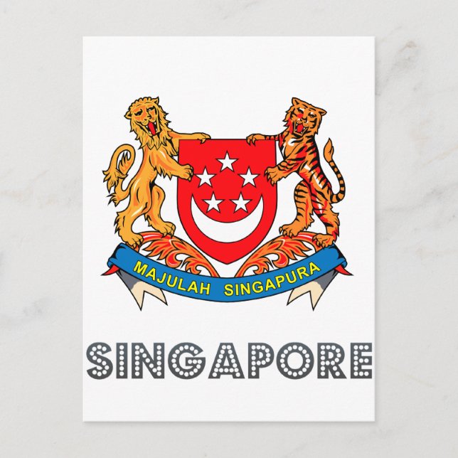 singapurisches Emblem Postkarte (Vorderseite)