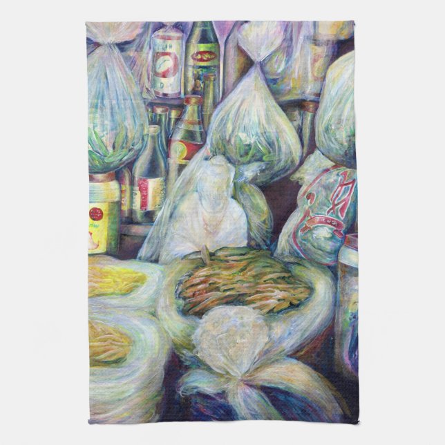 Singapurs sonnengetrocknete Aromen Geschirrtuch (Vertikal)