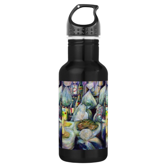 Singapurs sonnige Aromen Edelstahlflasche (Vorderseite)