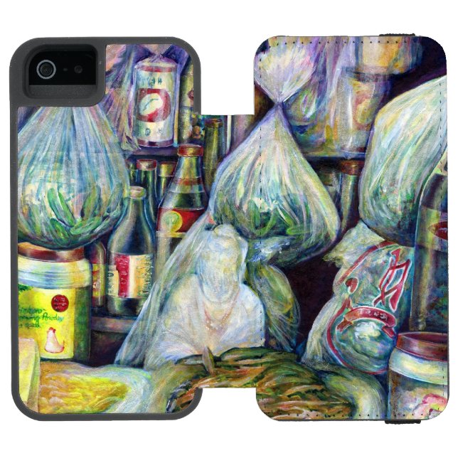 Singapurs sonnige Aromen Incipio iPhone Geldbeutel-Hülle (Folio Geöffnet)