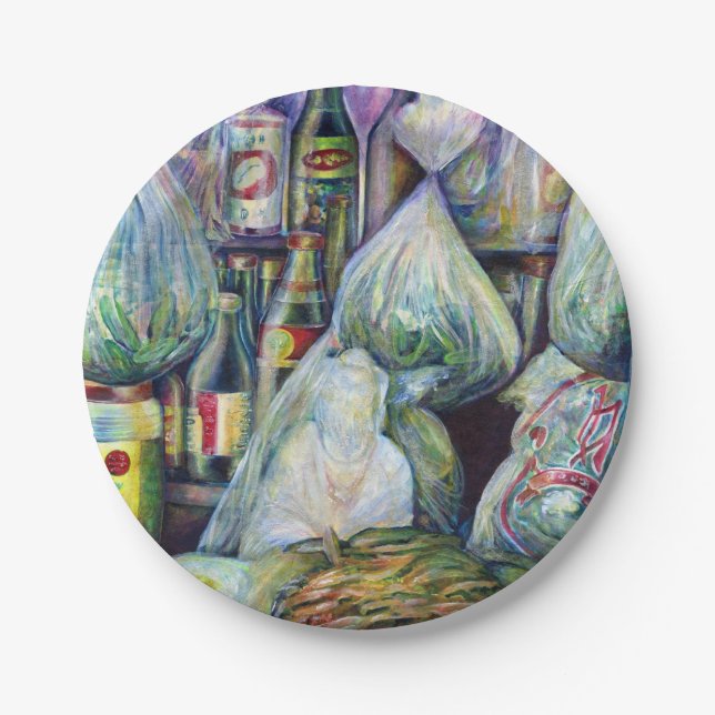 Singapurs sonnige Aromen Pappteller (Vorderseite)