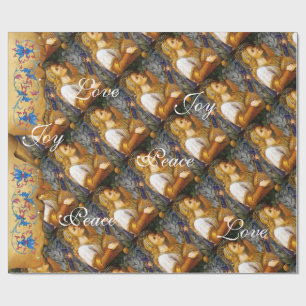 SINGCHRISTMAS ANGEL ,JOY PEACE LIEBE PARCHMENT GESCHENKPAPIER