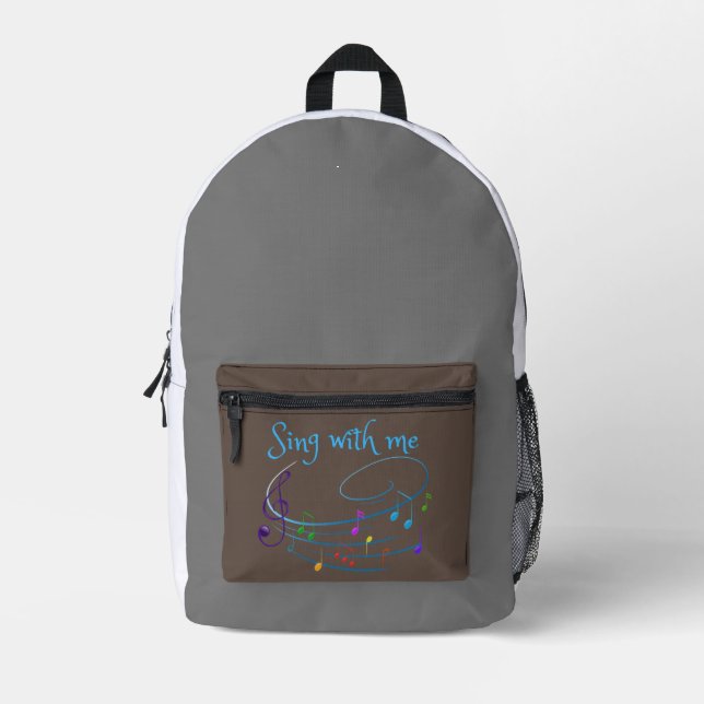 singen bedruckter rucksack (Vorderseite)