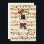 Singen der Snowman-Einladung Einladung<br><div class="desc">Snowman singt Party Einladung mit Informationen auf der Rückseite.</div>