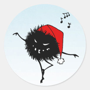 Singen des bösen Weihnachtsbugs Runder Aufkleber