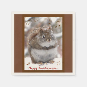 Singen Eichhörnchen Geburtstag Napkins Serviette