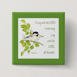 Singen eines neuen Liedes zum Herrn, zur Schrift & Button