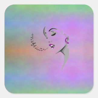 Singen eines Songdesigns Quadratischer Aufkleber