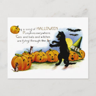 Singen eines Songs von Halloween Postkarte