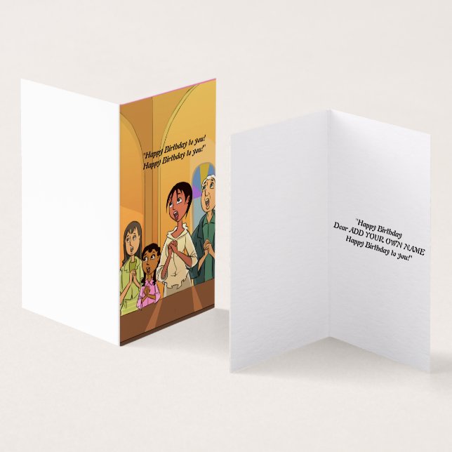 Singen gemeinsam Happy Birthday (Innenseite und Außenseite)