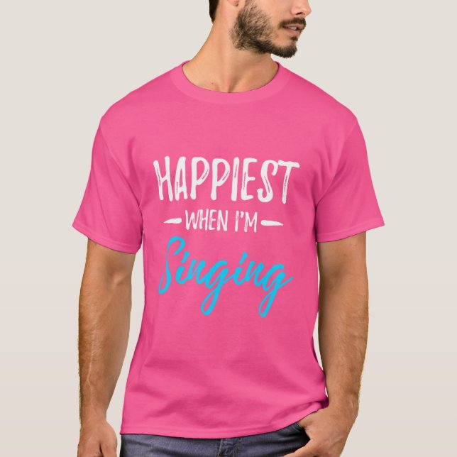 Singen glücklich Funny Singer Geschenk Idee Glee C T-Shirt (Vorderseite)