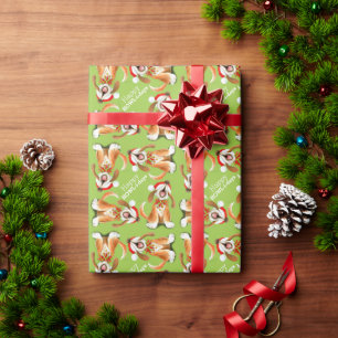 Singen Hund Kunst glückliche Feiertage Weihnachten Geschenkpapier