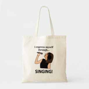 Singen Ich drücke mich durch Singen aus Tragetasche