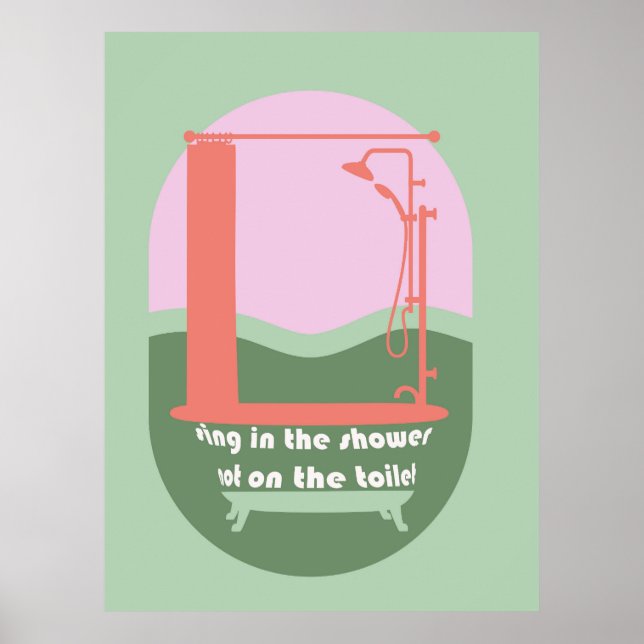 Singen im sonnigen Bad an der Wand Kunst (Vorne)