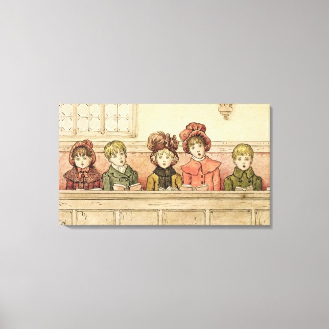 Singen in der Kirche (w/c auf Papier) Leinwanddruck (Vorderseite)