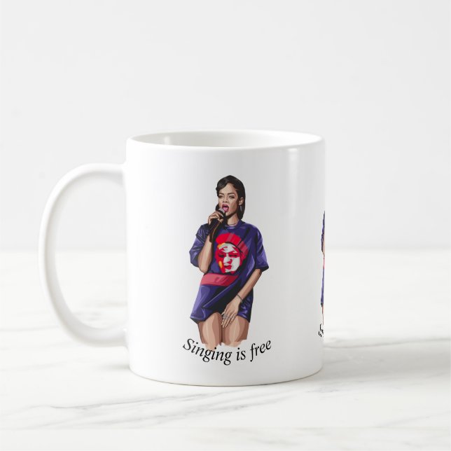 Singen ist kostenlos Kaffee Tasse (Links)