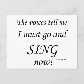 Singen Sie die Stimmen laut Postkarte