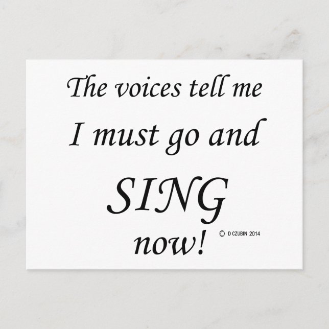 Singen Sie die Stimmen laut Postkarte (Vorderseite)